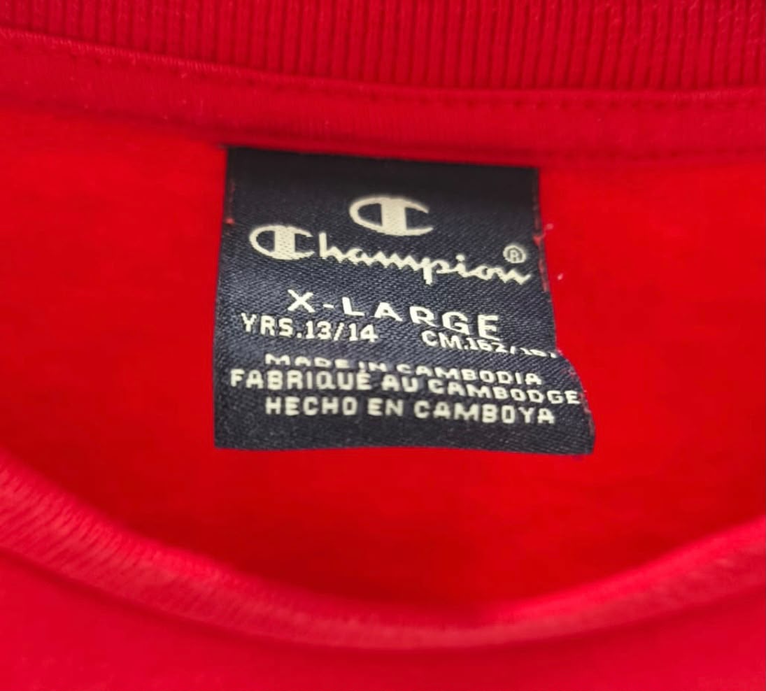 Champion Παιδικό Φούτερ Κόκκινο - XL