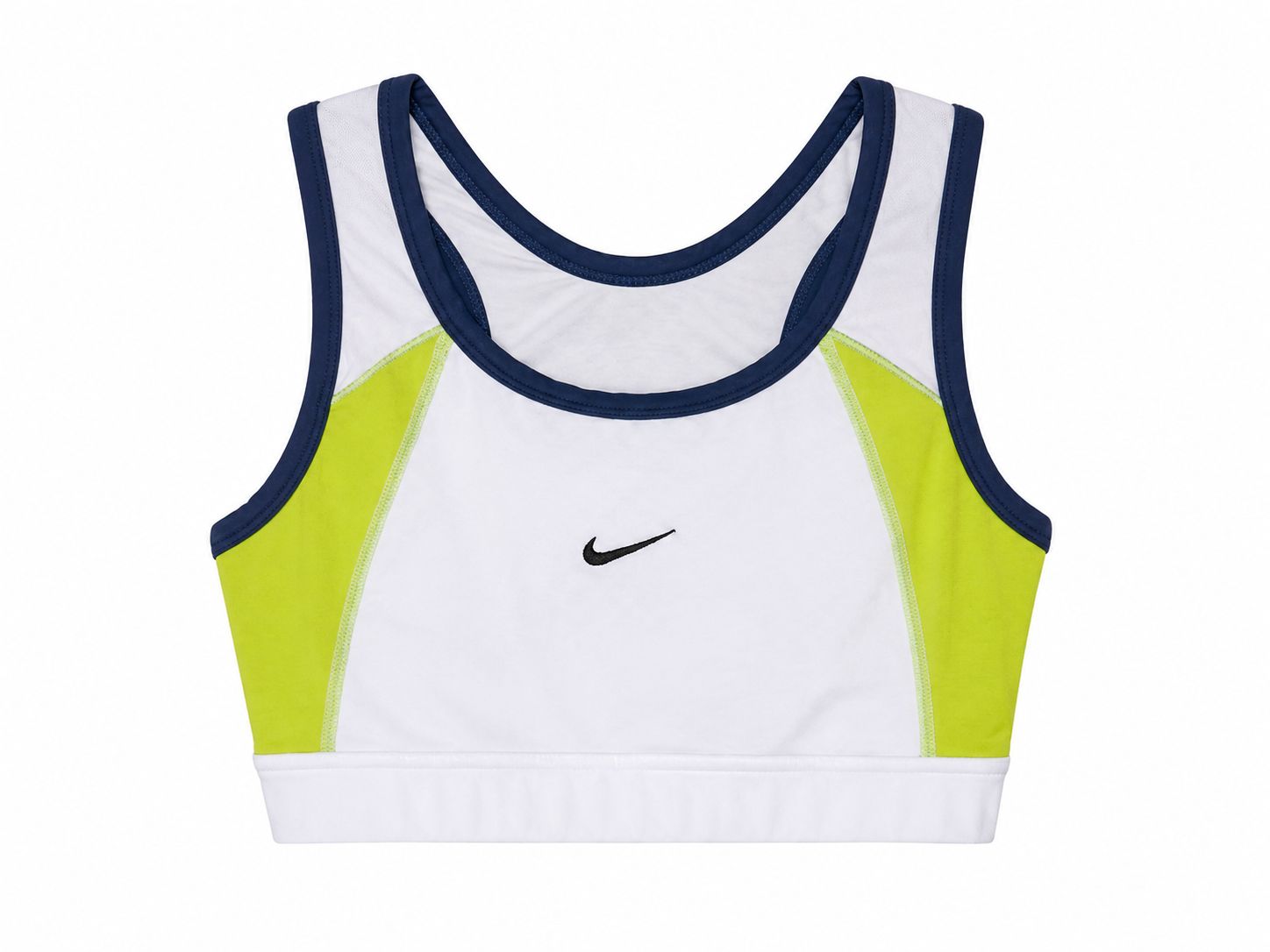 Nike Sports Bra – White / Volt / Navy-M