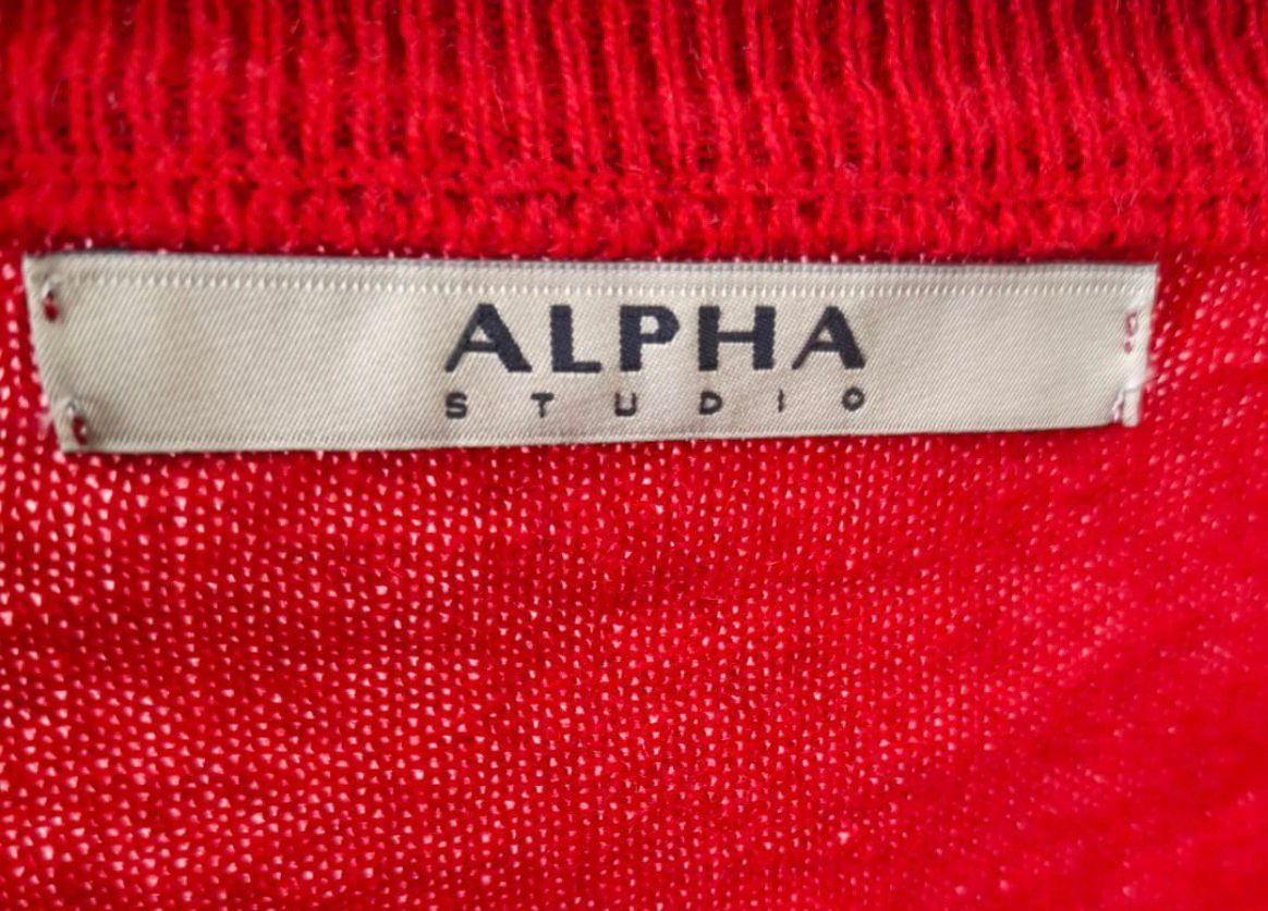 Alpha Studio Κόκκινο V-Neck Πλεκτό-L
