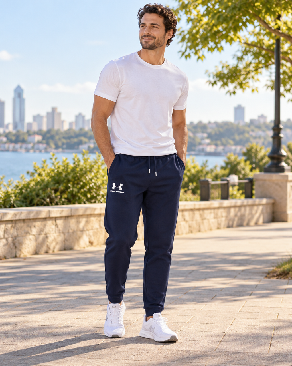 Under Armour Ανδρικό Παντελόνι Φόρμας Μπλε - L