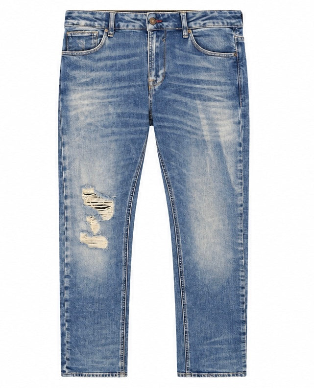 Guess Ανδρικό Τζιν Μπλε Distressed - W33