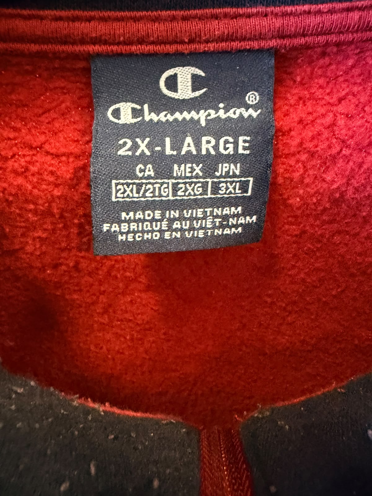 Champion Full Zip Sweatshirt – Red / Navy-2XL