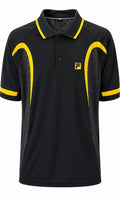 Fila Vintage Black & Yellow Performance Polo Shirt-XL