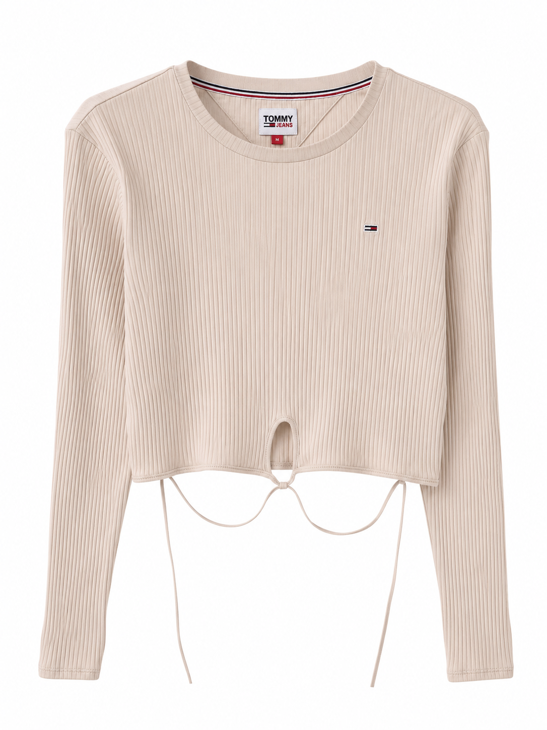 Tommy Jeans Ribbed Crop Top Μπεζ-M