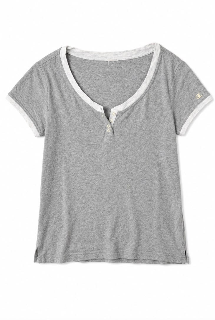 Champion Γυναικείο T-Shirt Γκρι Μελανζέ-M