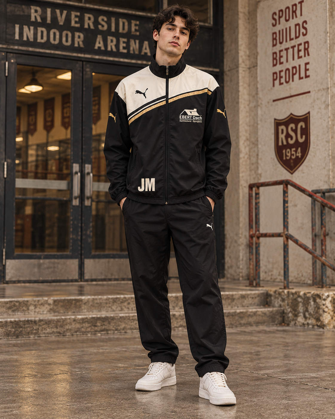Puma Ανδρική Ζακέτα Μαύρη Εκρού – XL
