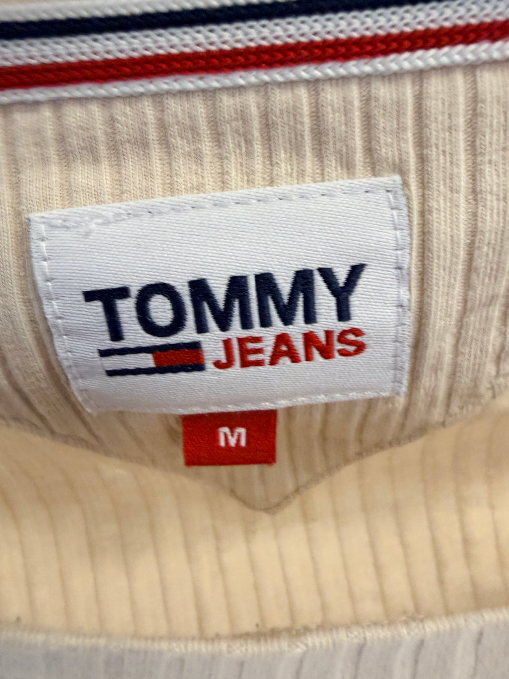 Tommy Jeans Ribbed Crop Top Μπεζ-M
