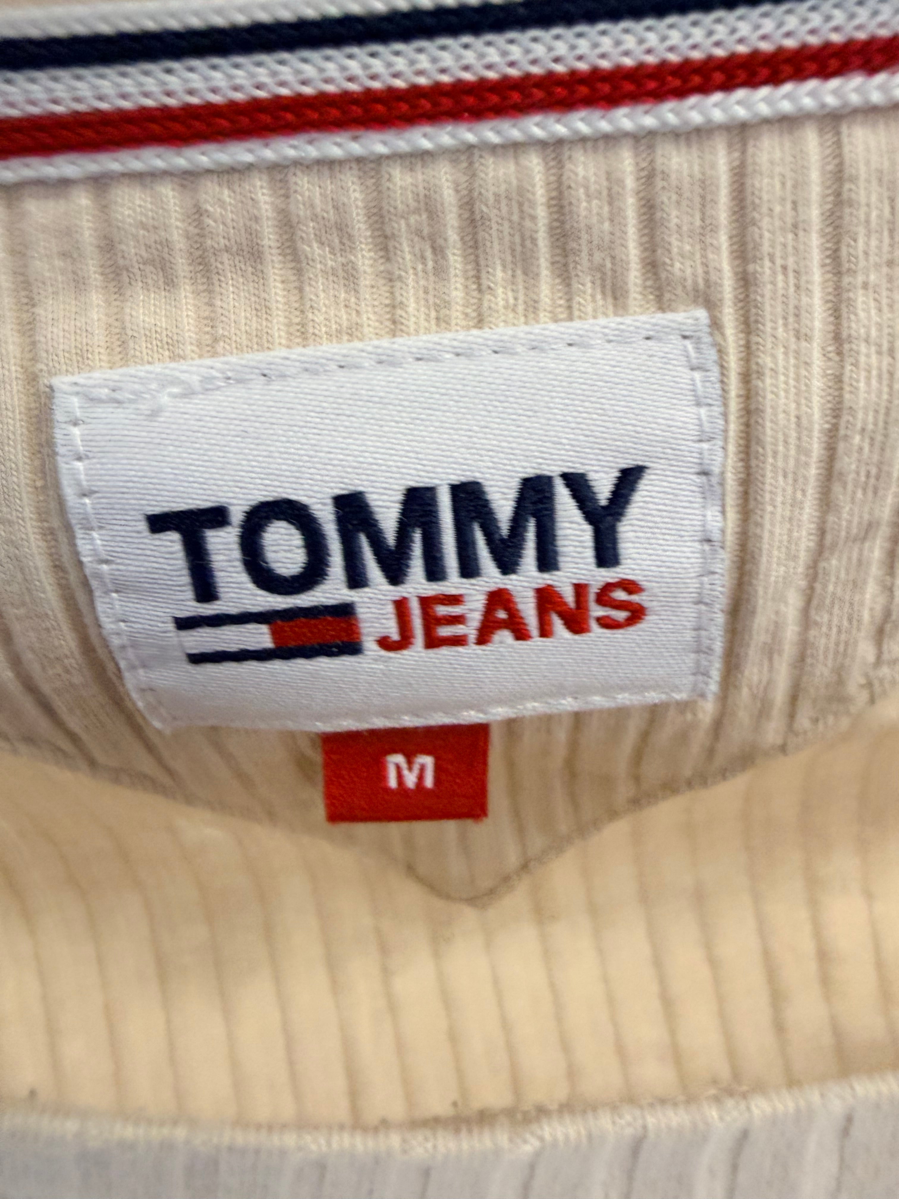 Tommy Jeans Ribbed Crop Top Μπεζ-M
