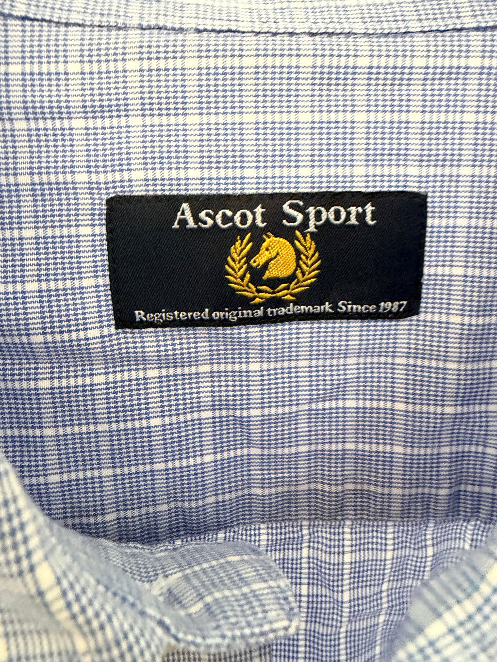 Ascot Sport Ανδρικό Κοντομάνικο Καρό Πουκάμισο – Μπλε-XL