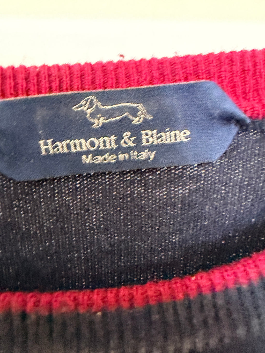 Harmont & Blaine Ανδρικό Navy Πλεκτό Πουλόβερ με Logo-L