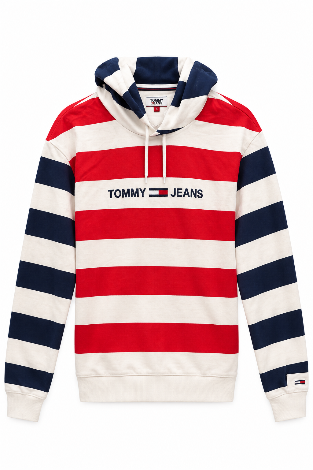 Tommy Jeans Ανδρικό Φούτερ με Κουκούλα – Κόκκινο / Λευκό / Μπλε – S