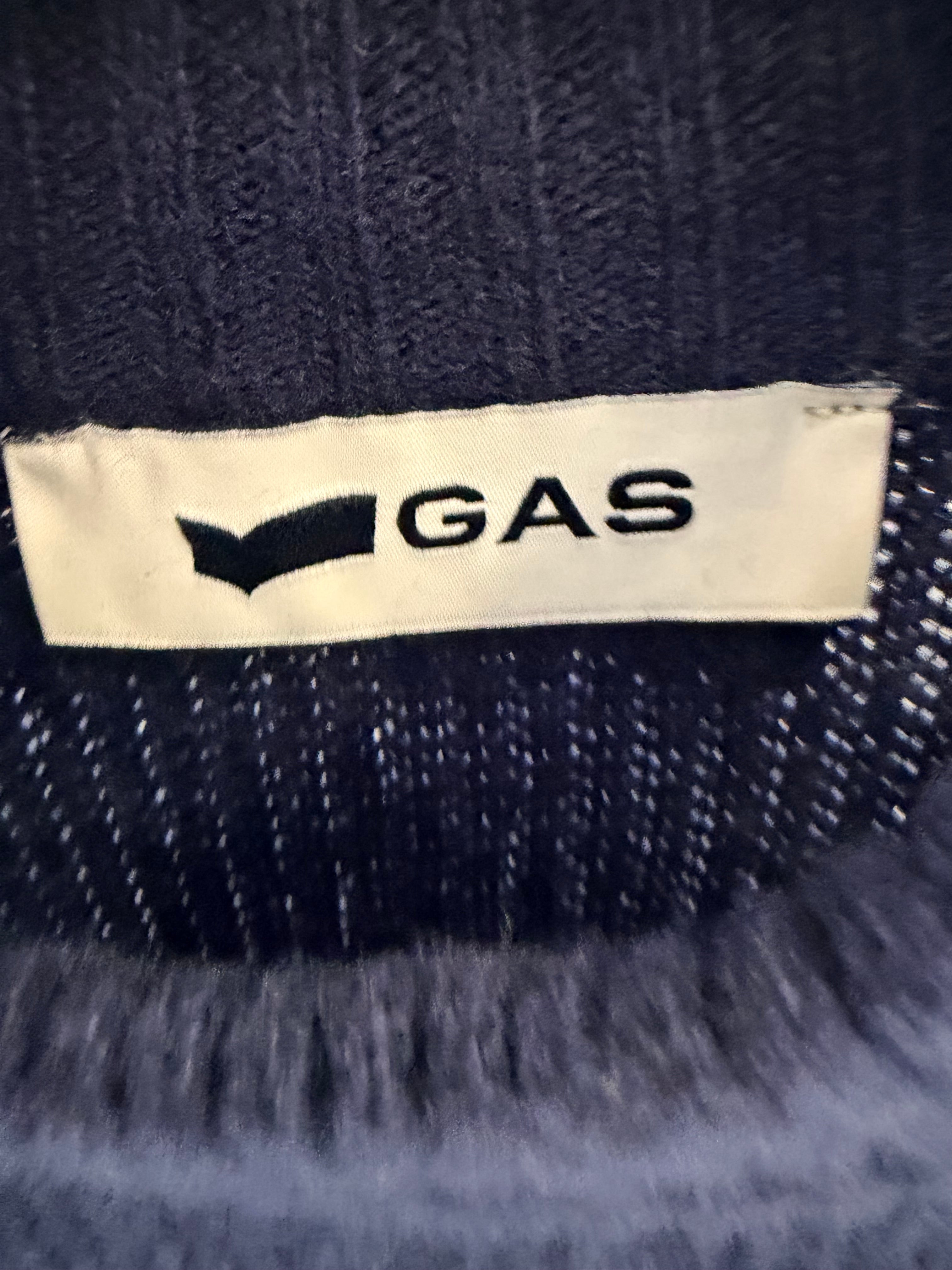 GAS Μπλε Πλεκτό Πουλόβερ με Διακοσμητικά Κουμπιά-L