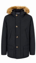 Woolrich Arctic Parka Γυναικείο Down Μπουφάν Μαύρο με Γούνα στην Κουκούλα-XL