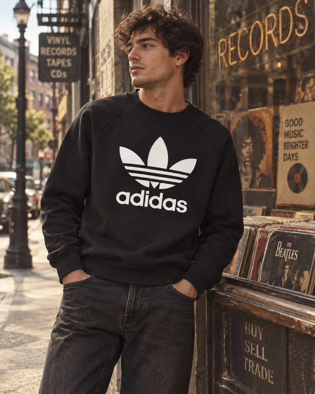 Adidas ανδρικό Φούτερ Μαύρο – M