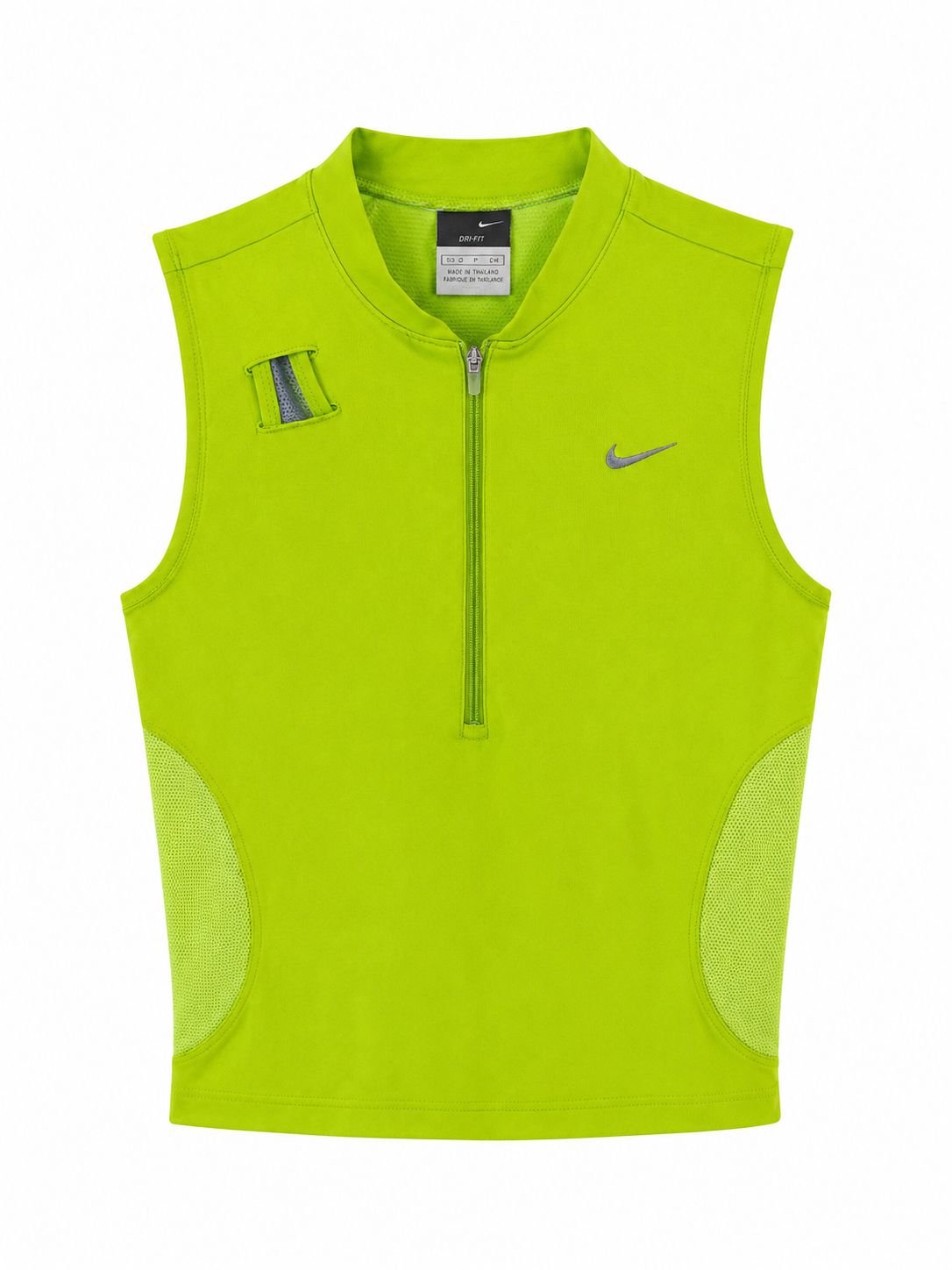Nike Dri-FIT Sleeveless 1/2 Zip Running Top – Volt Green-S