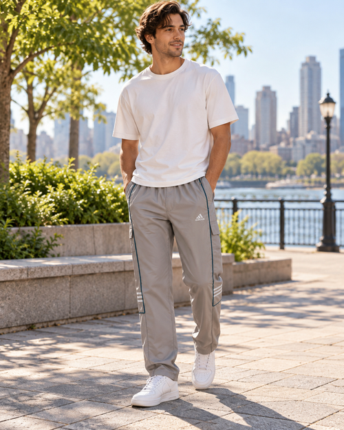 Adidas Ανδρικό Cargo Παντελόνι Φόρμας Γκρι - XL