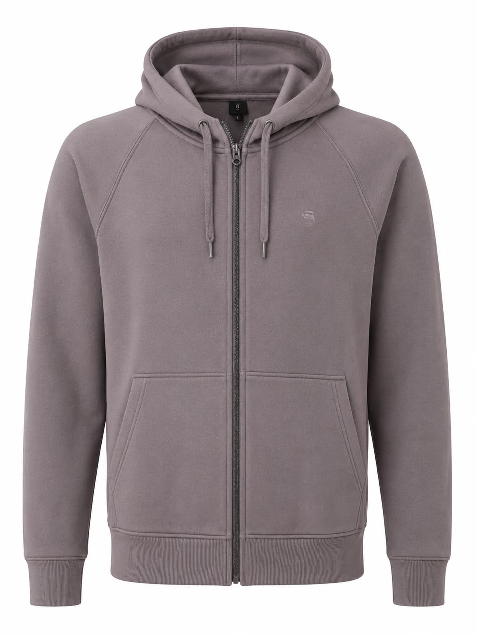 G-RAW Full Zip Hoodie – Taupe / Stone Grey-XS