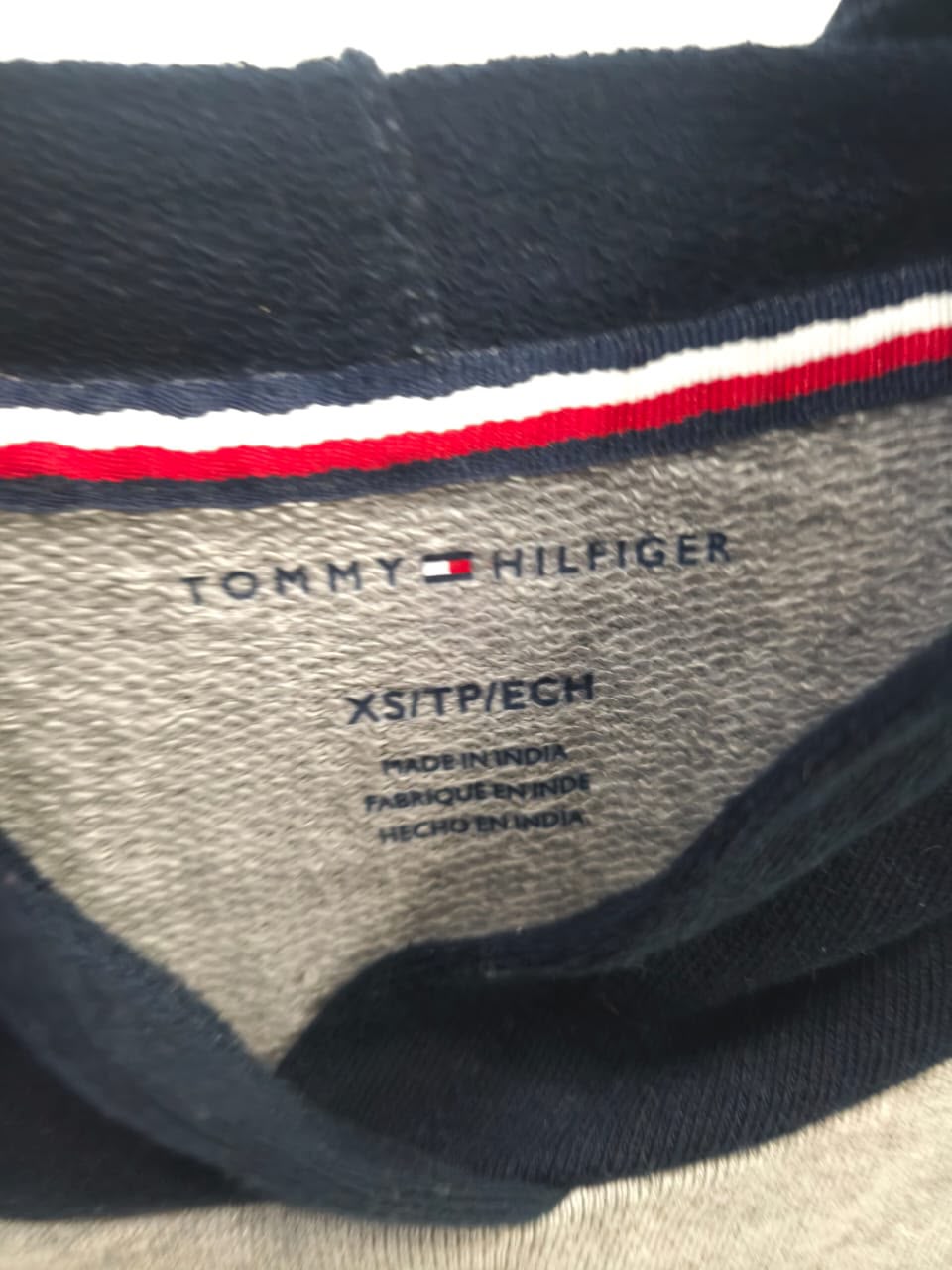 Tommy Hilfiger Cropped Hoodie – Grey/Navy-XS