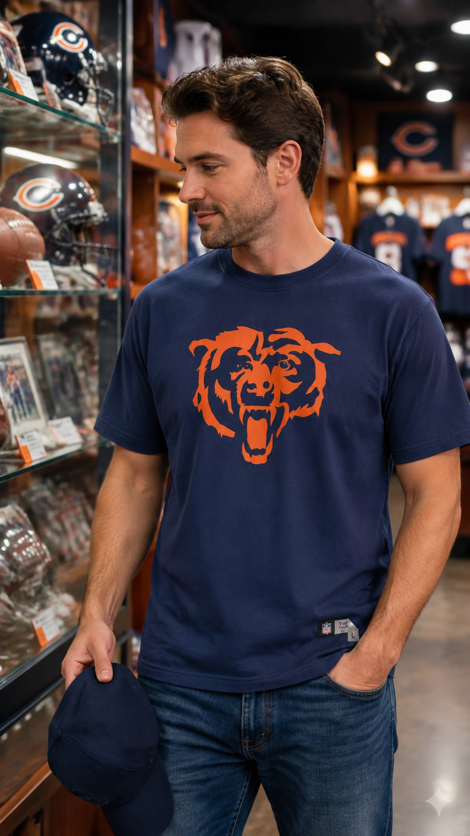 NFL Chicago Bears Ανδρικό T-Shirt Μπλουζάκι – Μπλε – L