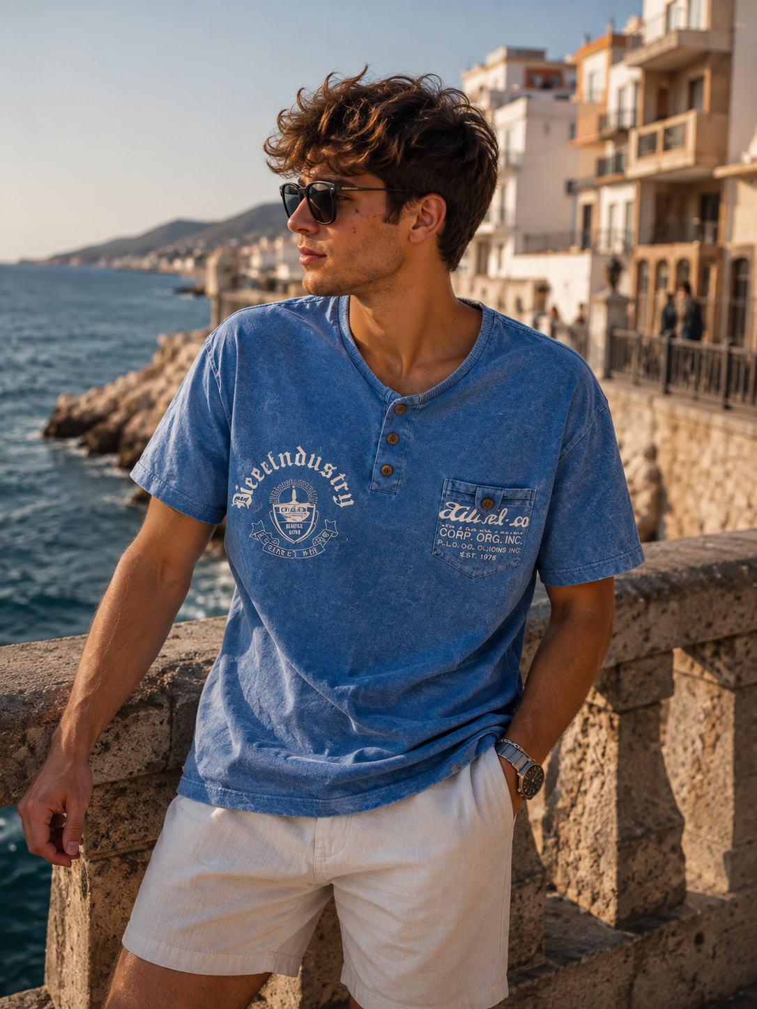 Diesel Ανδρικό T-Shirt Μπλουζάκι – Μπλε – 3XL