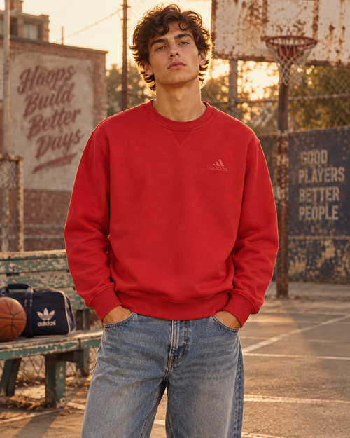 Adidas Ανδρικό Φούτερ Κόκκινο – S