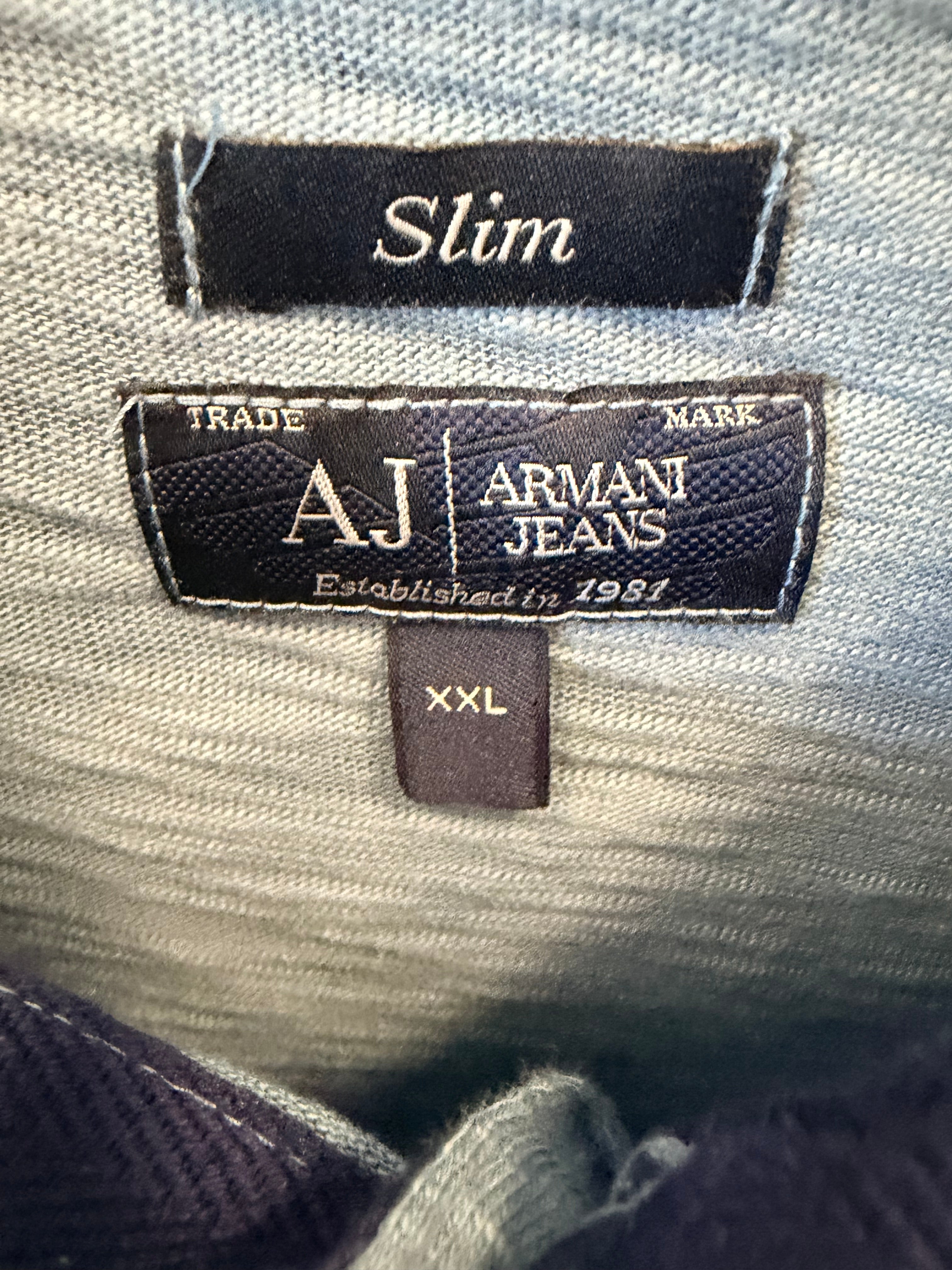 Armani Jeans Ανδρική Μπλούζα με Κουκούλα Γαλάζια-XXL
