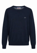 SUN68 Ανδρικό Navy Μπλε Πλεκτό Crewneck με Logo-XL