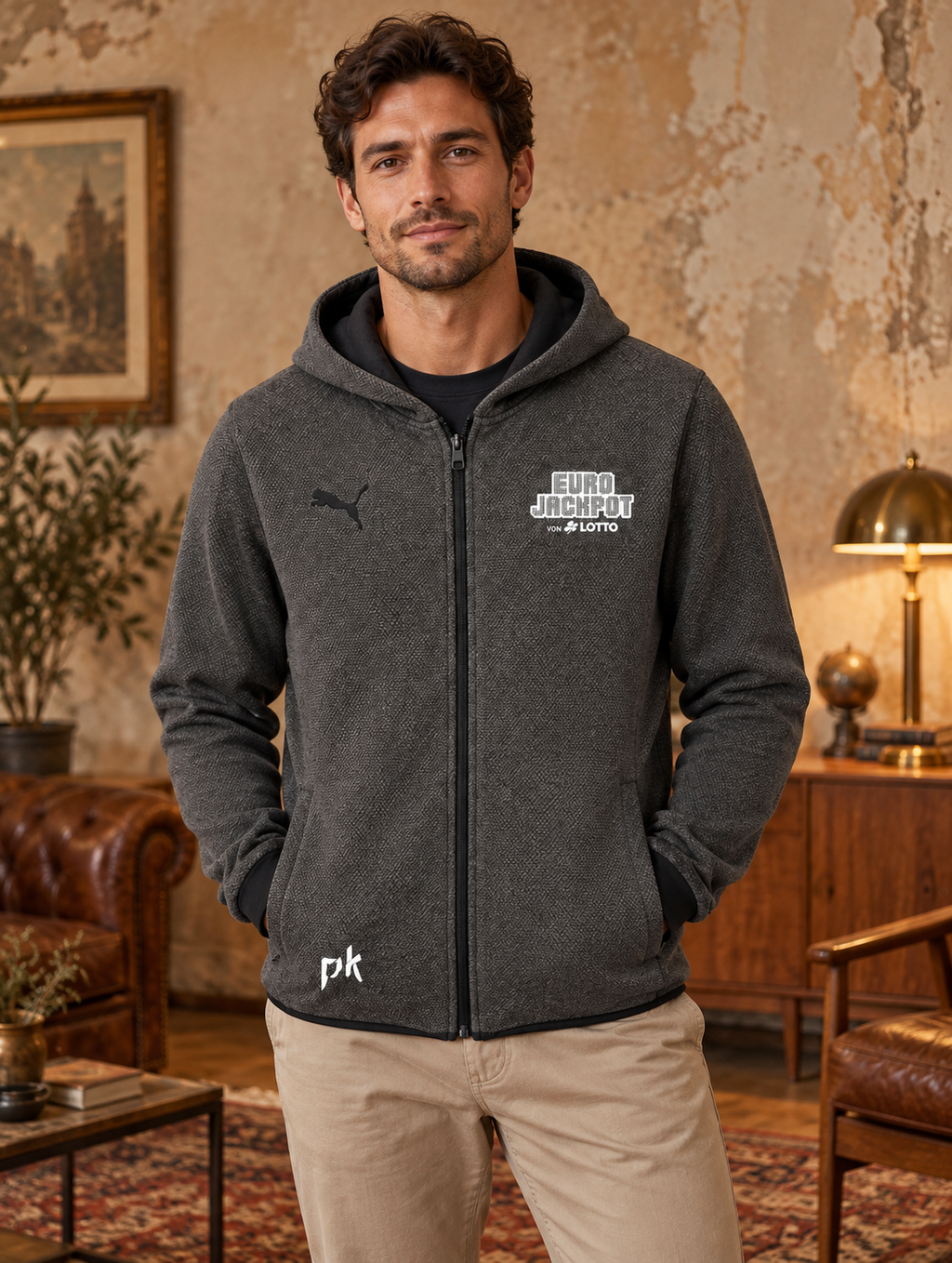 Puma Ανδρική Ζακέτα Γκρι - XL