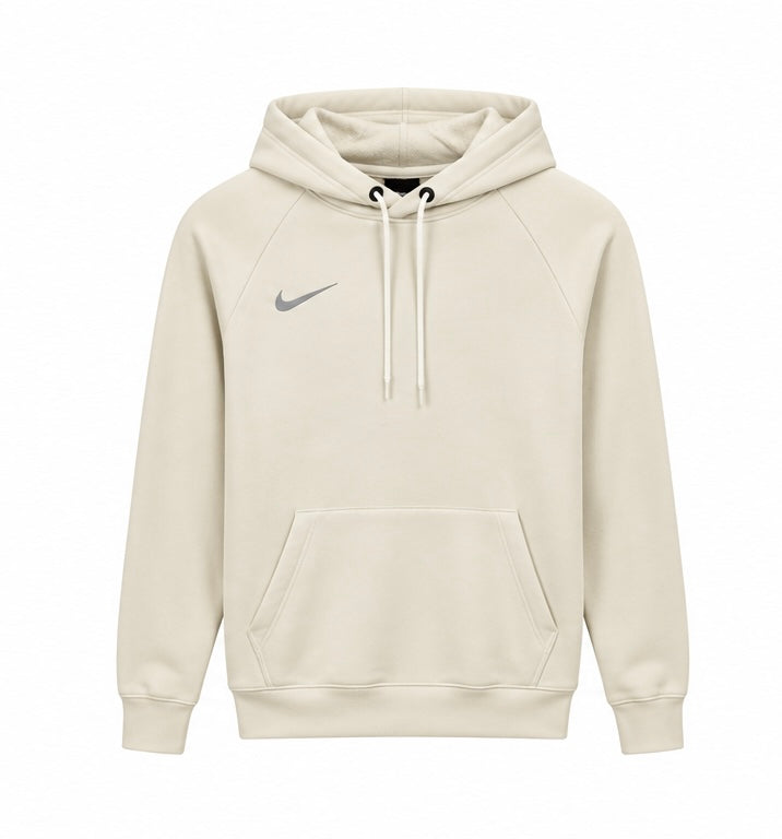 Nike Ανδρικό Φούτερ Εκρού με Κουκούλα - M
