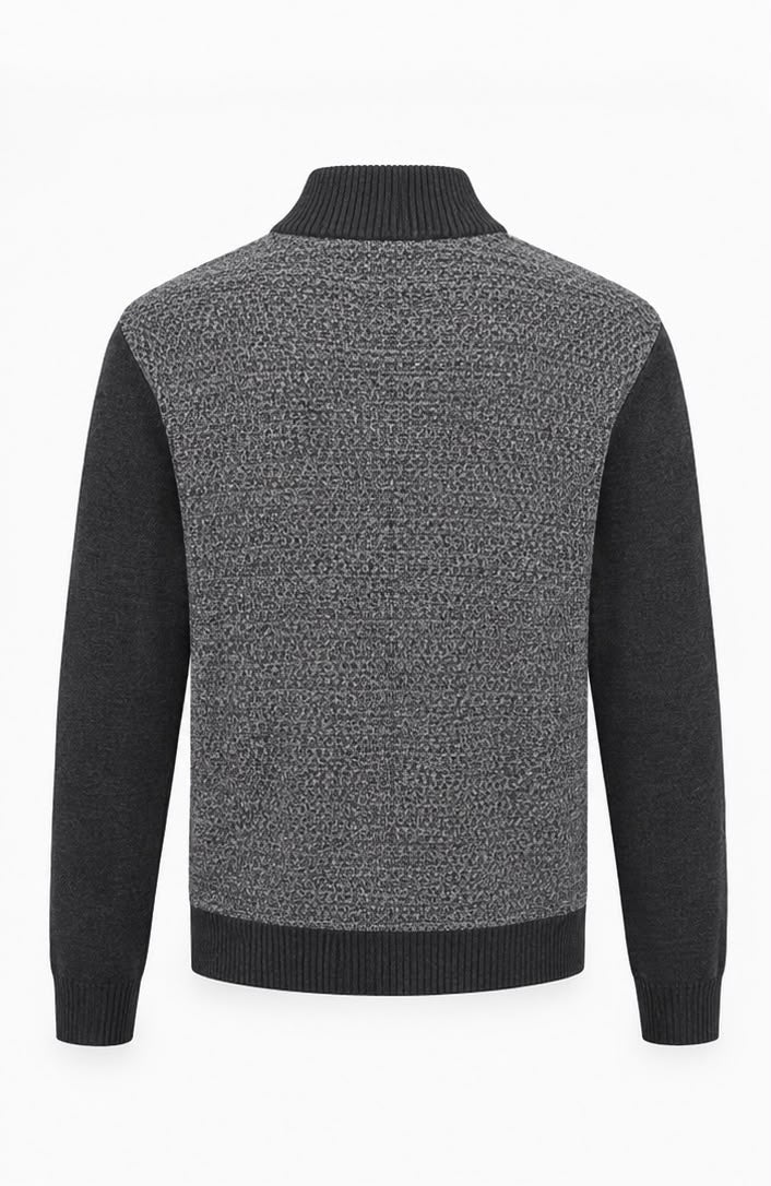 Bugatti Ανδρικό Πλεκτό Πουλόβερ Half-Zip – Γκρι – XL