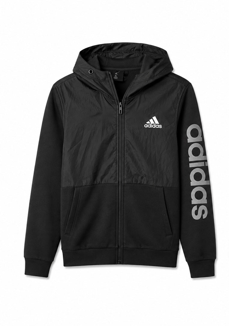 Adidas Ανδρική Ζακέτα Φούτερ με Κουκούλα – Μαύρο – M