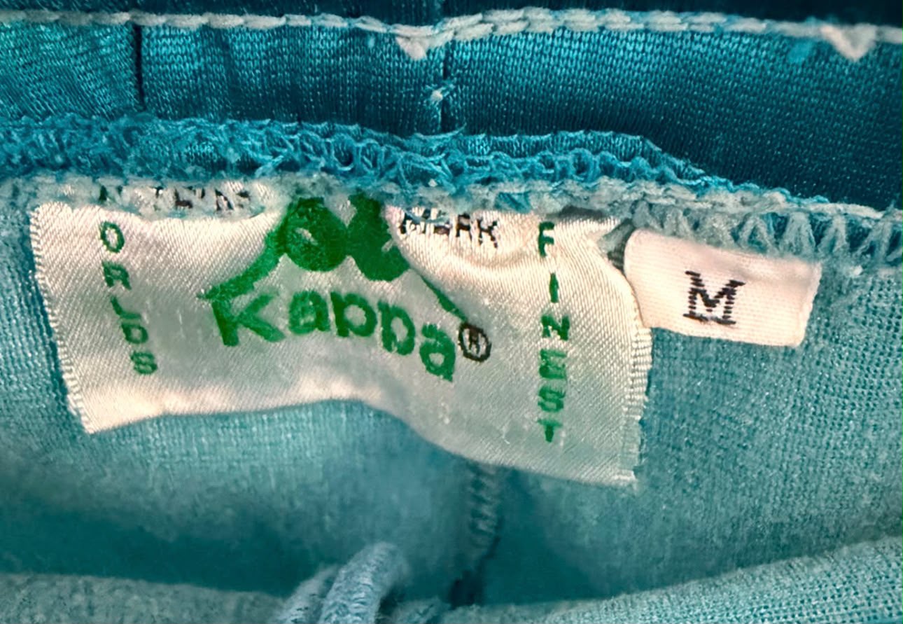 Kappa Track Pants Πετρόλ με Logo Tape – Unisex-M