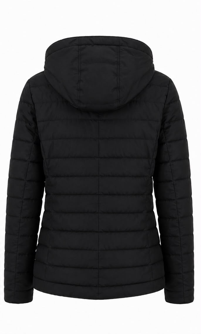 Armani Jeans Γυναικείο Καπιτονέ Μπουφάν Μαύρο με Αποσπώμενη Κουκούλα-XL