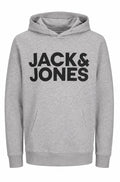 Jack & Jones Γκρι Ανδρικό Hoodie με Μεγάλο Logo-M