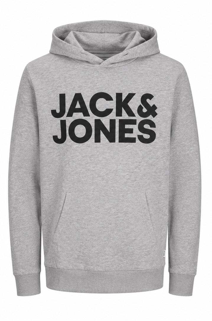 Jack & Jones Γκρι Ανδρικό Hoodie με Μεγάλο Logo-M