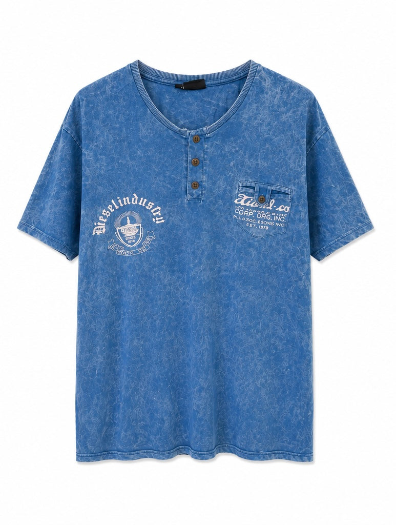Diesel Ανδρικό T-Shirt Μπλουζάκι – Μπλε – 3XL