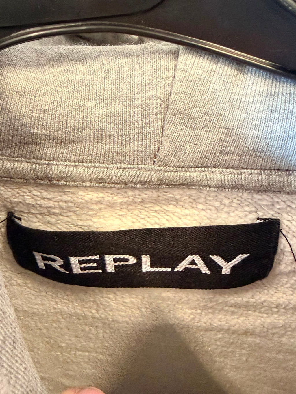 Replay Logo Hoodie – Γκρι Μελανζέ (L)