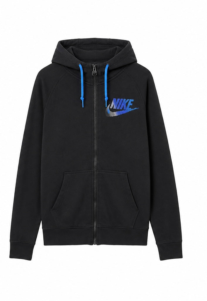 Nike Ανδρική Ζακέτα Φούτερ με Κουκούλα – Μαύρο / Μπλε – Large