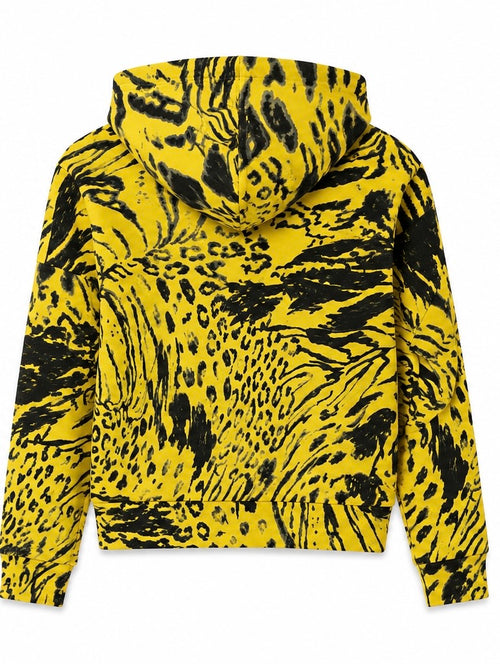 adidas Animal Print Hoodie – Yellow/Black-XS