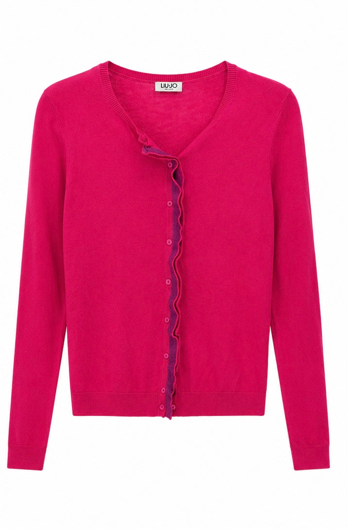 Liu Jo Ruffle Cardigan – Fuchsia Pink-L