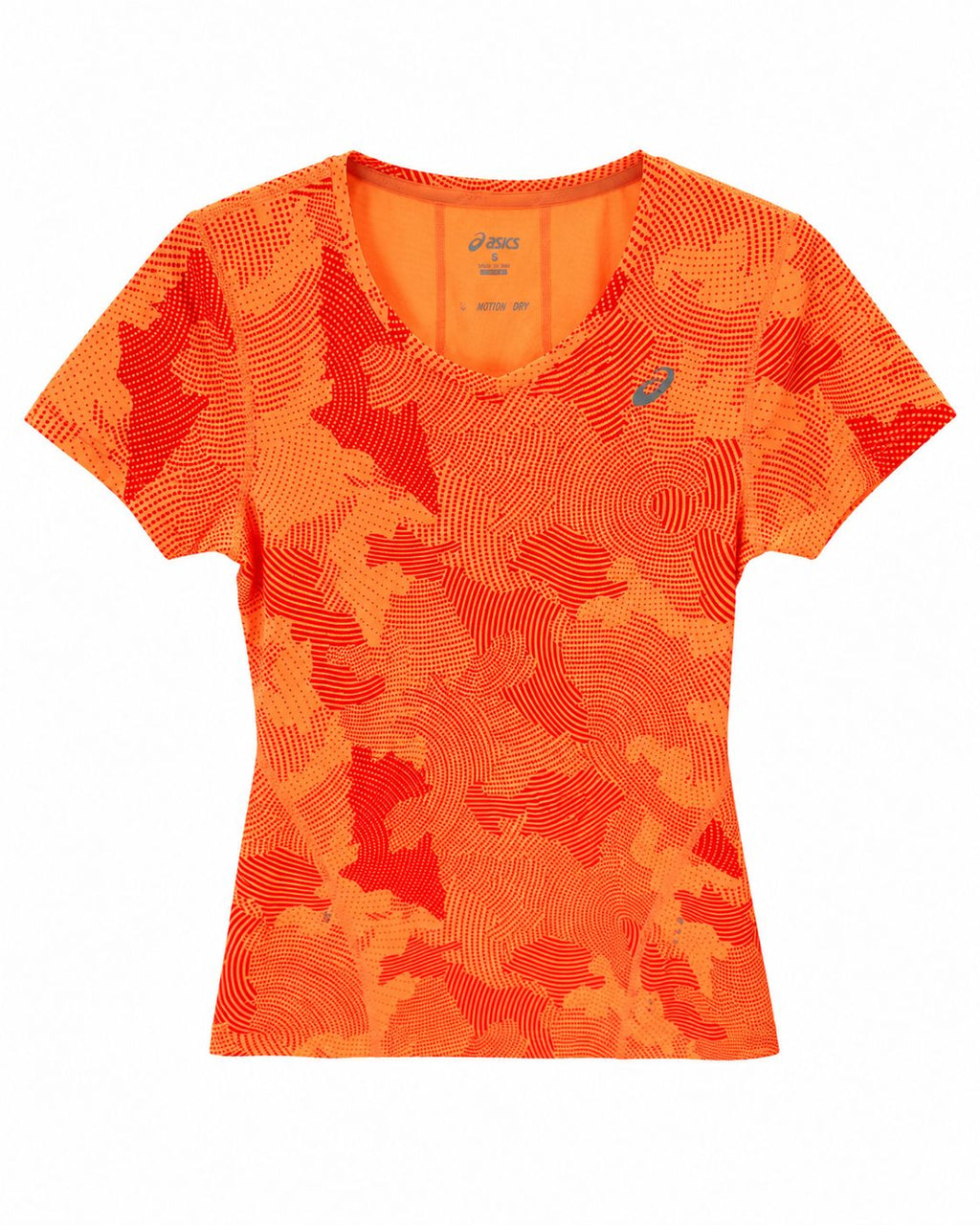 ASICS MotionDry Performance T-Shirt – Orange Print-XS