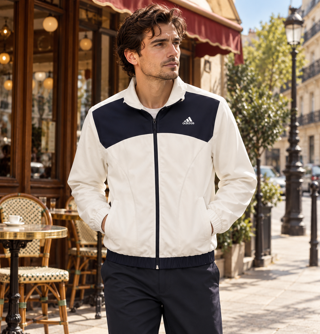 Adidas Ανδρική Ζακέτα Λευκή Μαύρη - XS