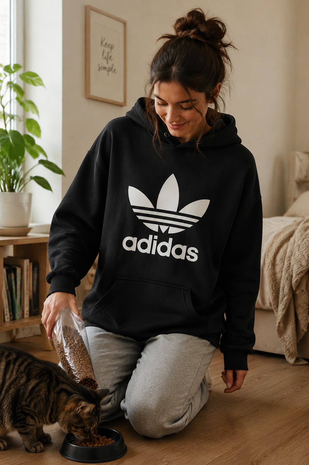 Adidas Originals Γυναικείο Φούτερ με Κουκούλα – Μαύρο – S