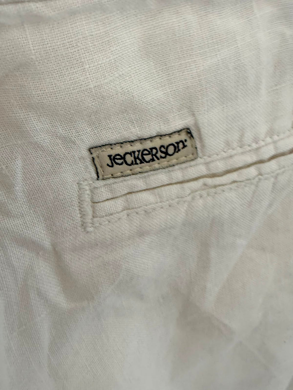 Jeckerson White Cotton Pants-W30
