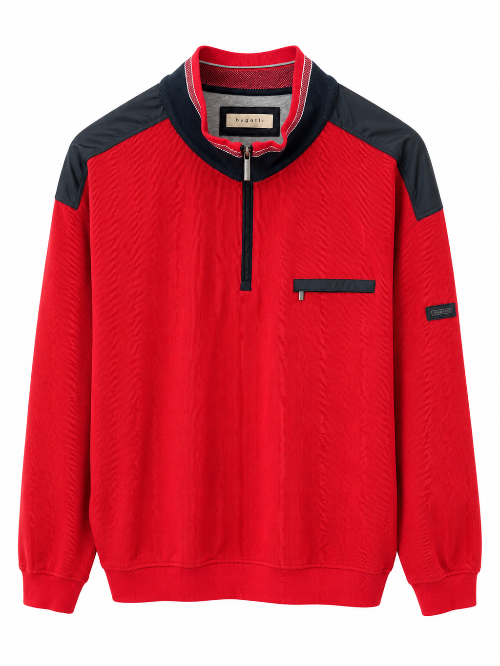 Bugatti Κόκκινο Half-Zip Sweatshirt-4XL