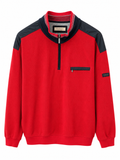 Bugatti Κόκκινο Half-Zip Sweatshirt-4XL