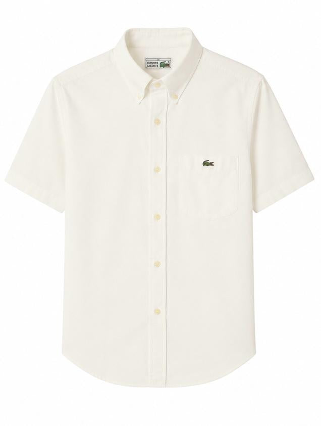 Lacoste Ανδρικό Κοντομάνικο Πουκάμισο – Λευκό – XL