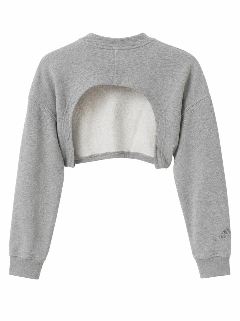 Adidas Γυναικείο Crop Sweatshirt Γκρι-M