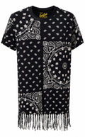 MC2 Saint Barth Αμάνικο Hoodie με Bandana Print & Κρόσσια – Μαύρο-12