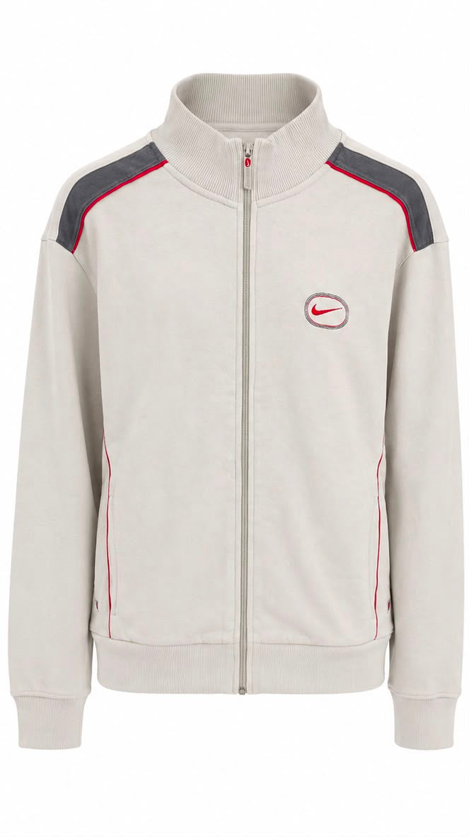 Nike Ανδρική Ζακέτα Track Jacket Εκρού με Full Zip-L